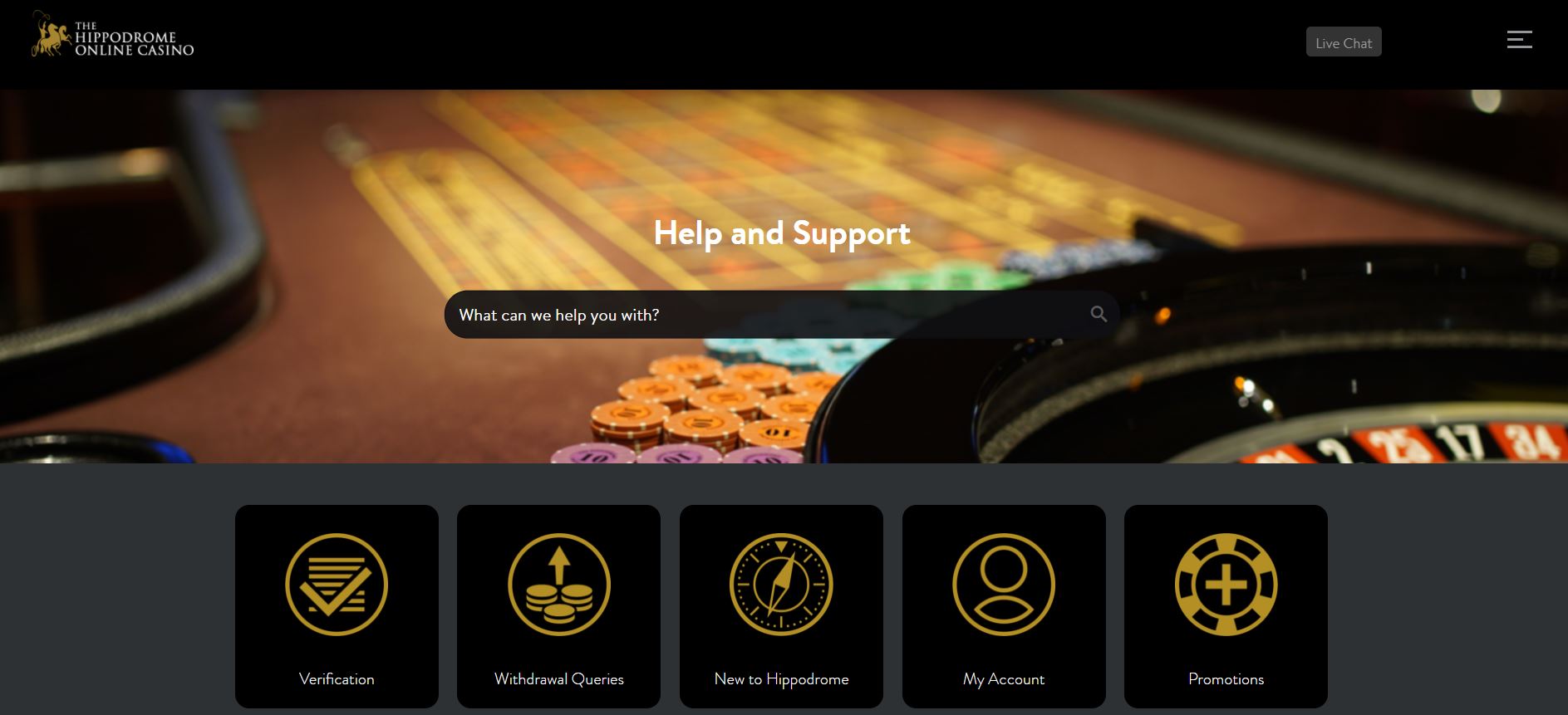 the hippodrome online casino help and support